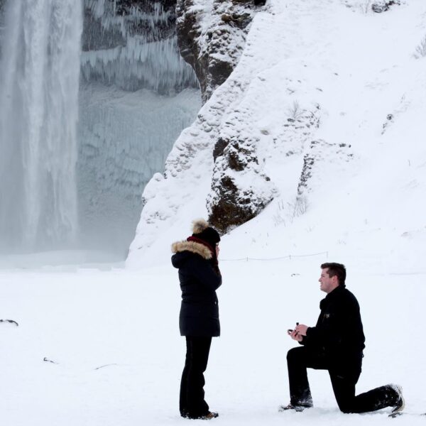 Engagement, Skógafoss waterfall, Iceland, Austin Patton